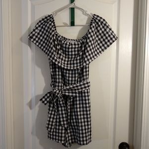 HYFVE black and white Gingham Romper